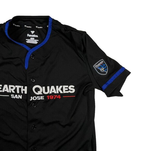 Fanatics San Jose Earthquakes Mens Size M Jersey Quakes Fan Activewear Button - Picture 4 of 10